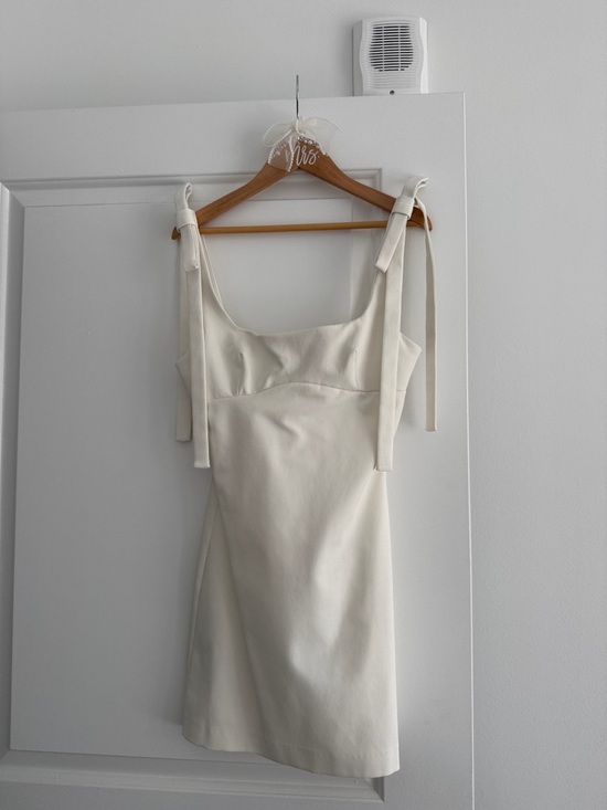 Zara Dresses & Skirts - Zara Cream Tie-Shoulder Mini Dress